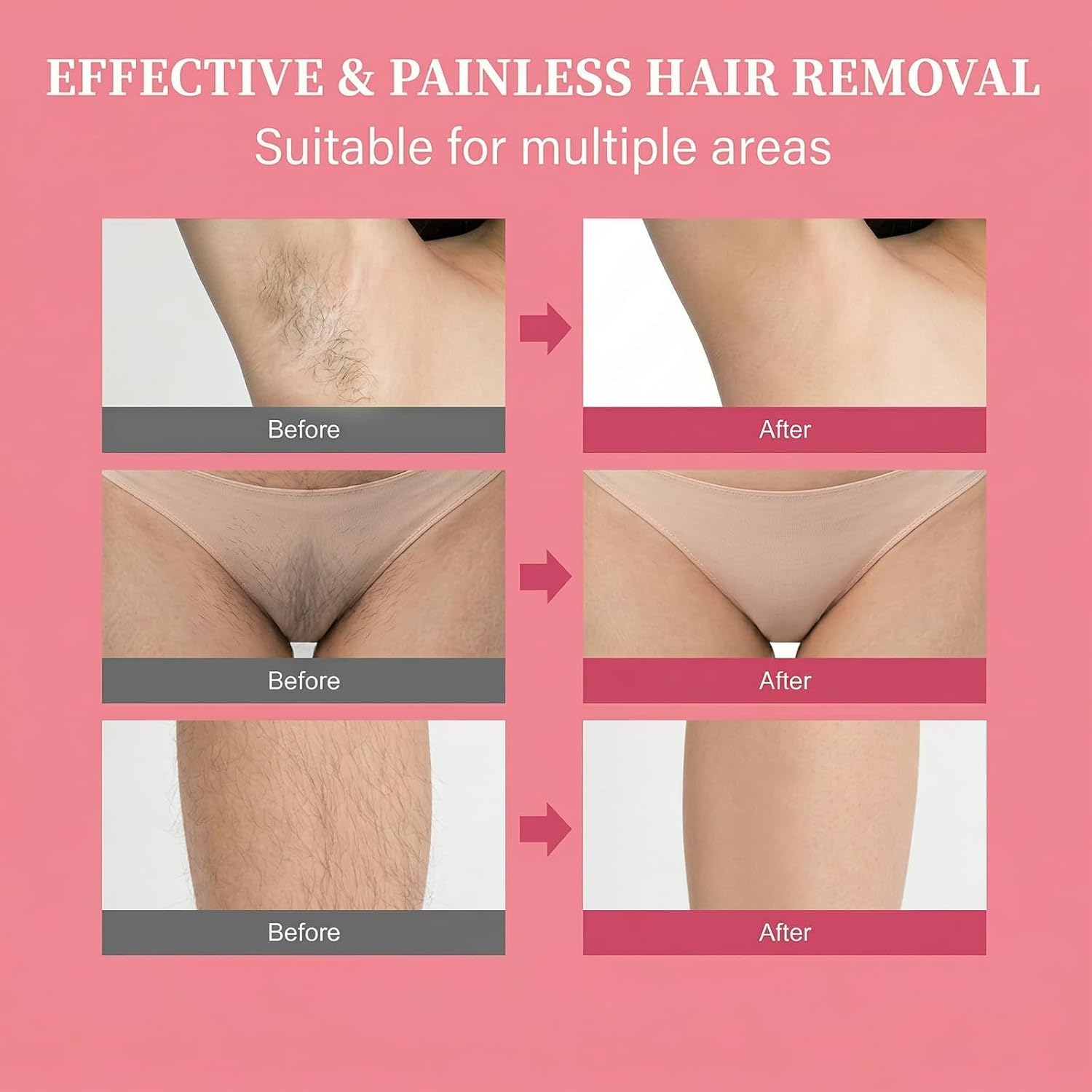 Body Hair Removal Cream for Women, Painless & Fast Acting for Legs, Bikini Line & Underarms, Sensitive Skin Friendly Depilatory Cream, 4.52 Oz