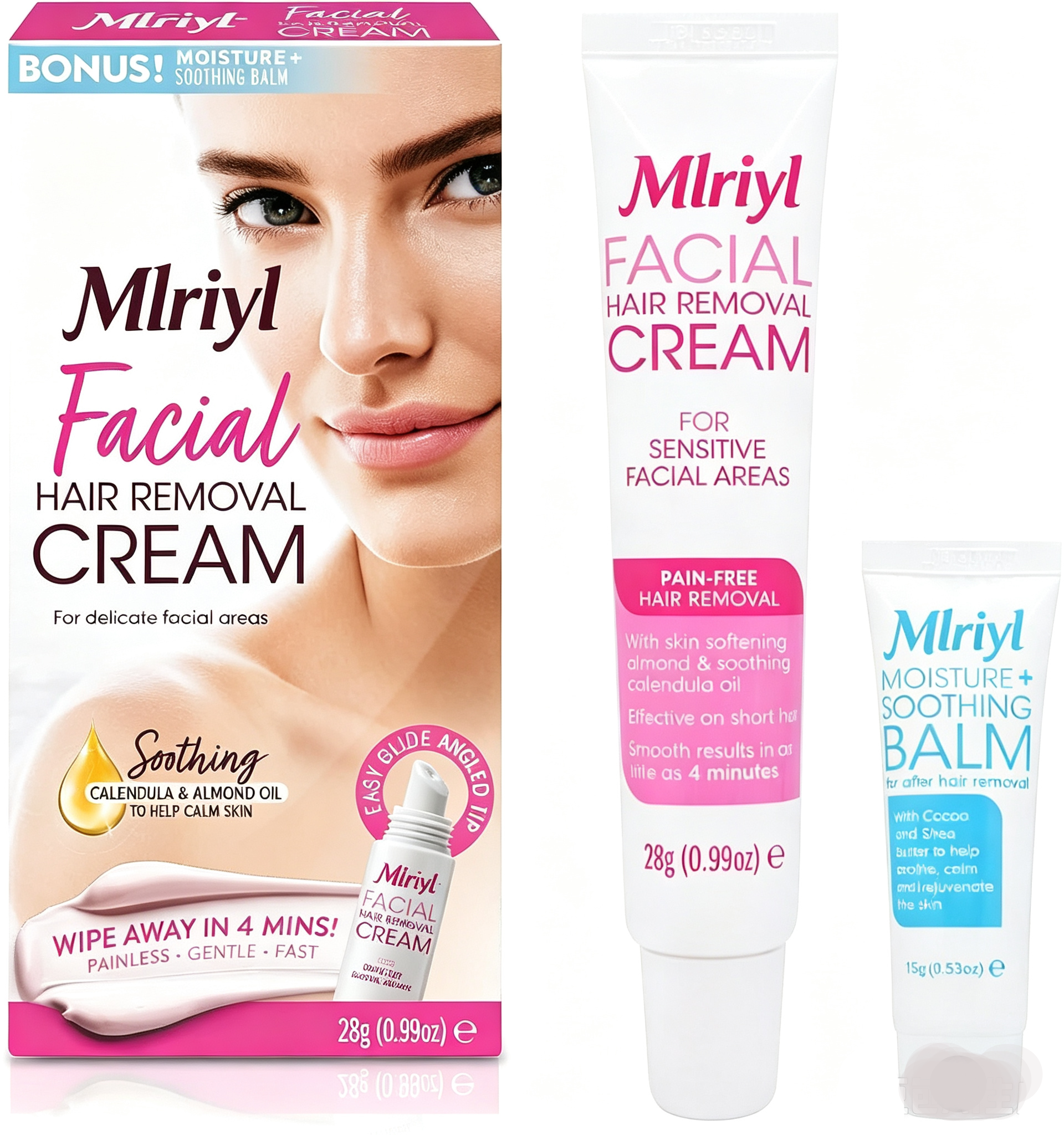 Gentle & Soothing Facial Hair Removal For Women - Sensitive Depilatory Cream For Delicate Face Areas