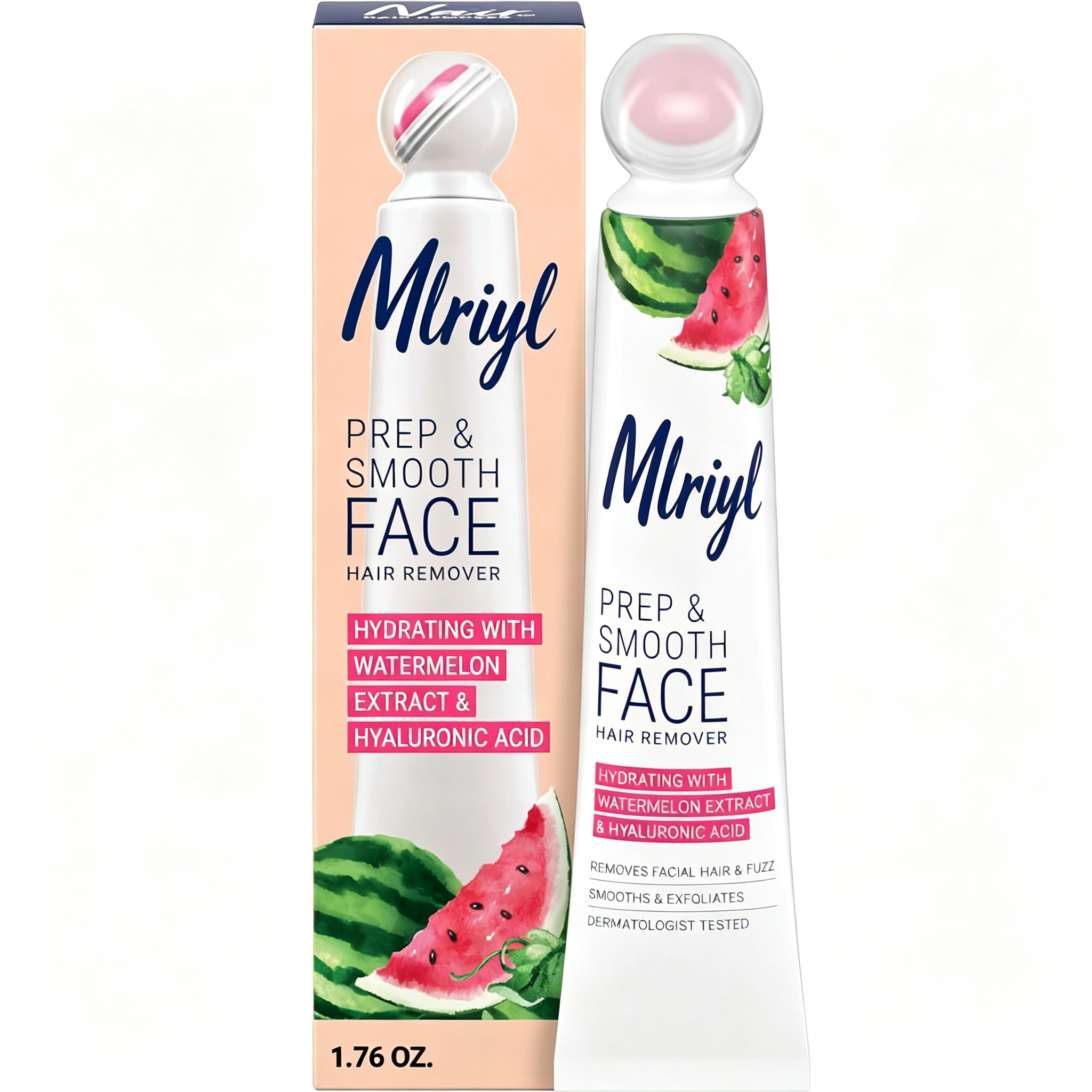 Prep & Smooth Face Exfoliating Depilatory Cream for Women - Effective Hair Removal for Smooth Skin with Hyaluronic Acid