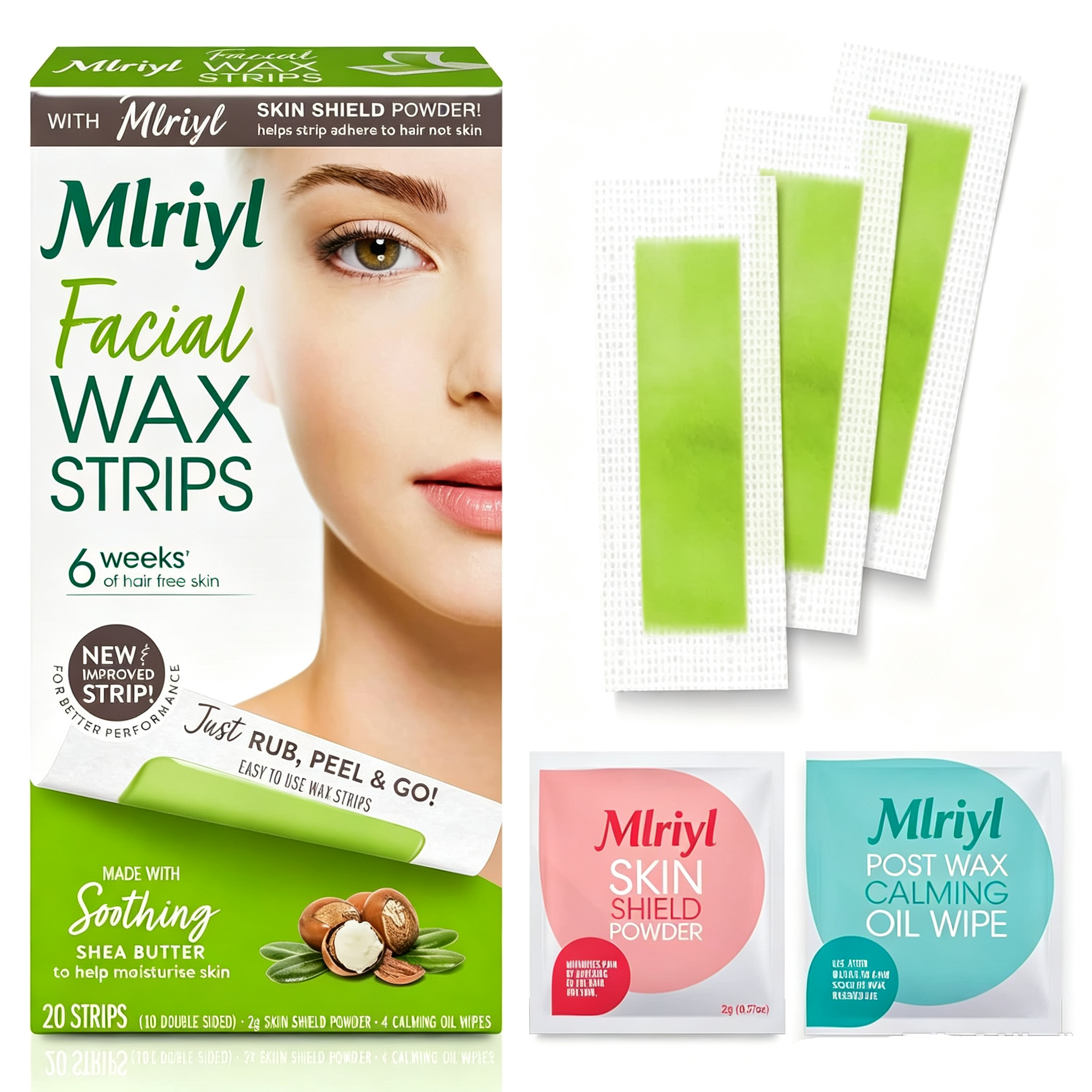 Facial Wax Strips - Hypoallergenic All Skin Types - Facial Hair Removal For Women