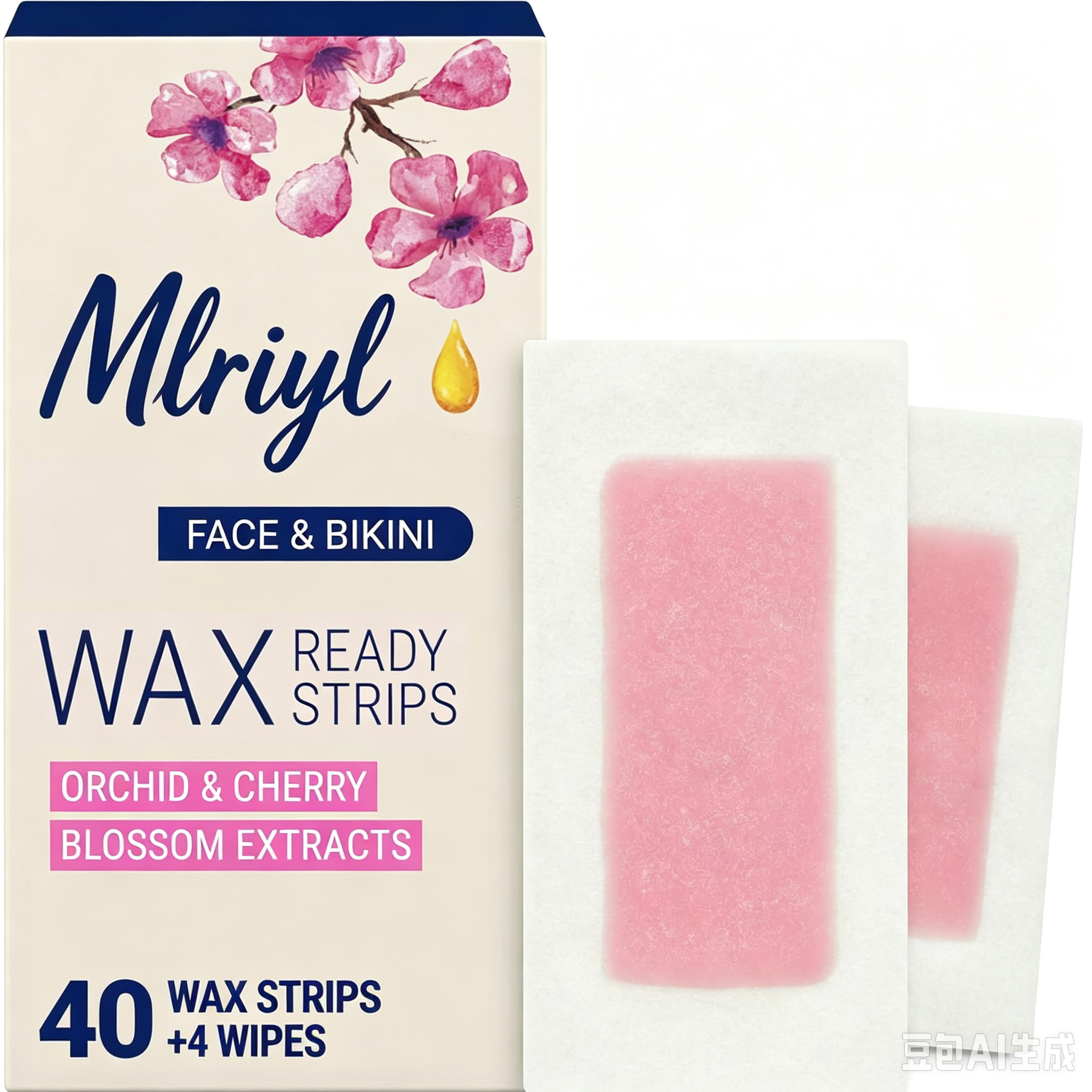 Hair Remover Wax Ready Strips, Face and Bikini, Plus 4 Post Wipes