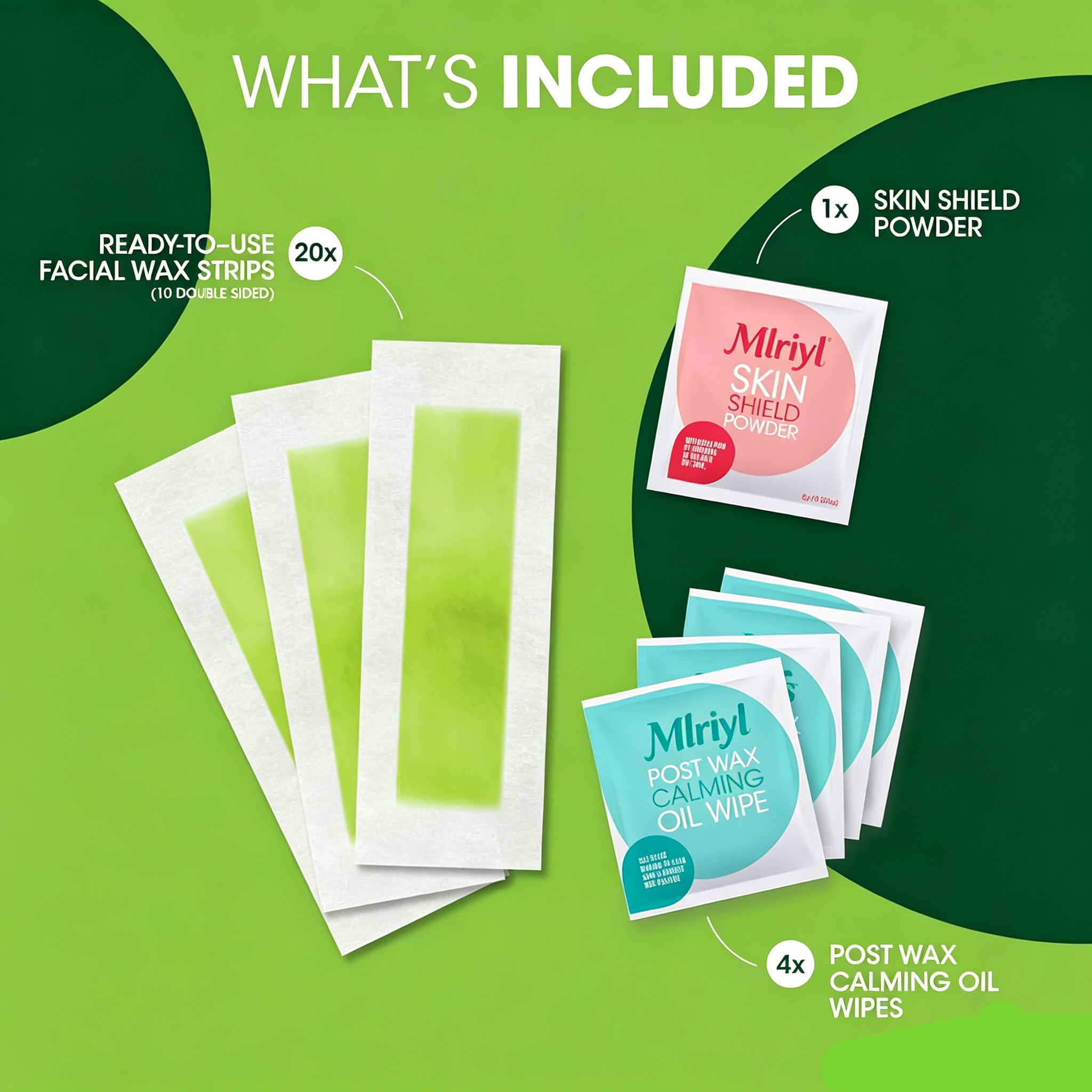 Facial Wax Strips - Hypoallergenic All Skin Types - Facial Hair Removal For Women