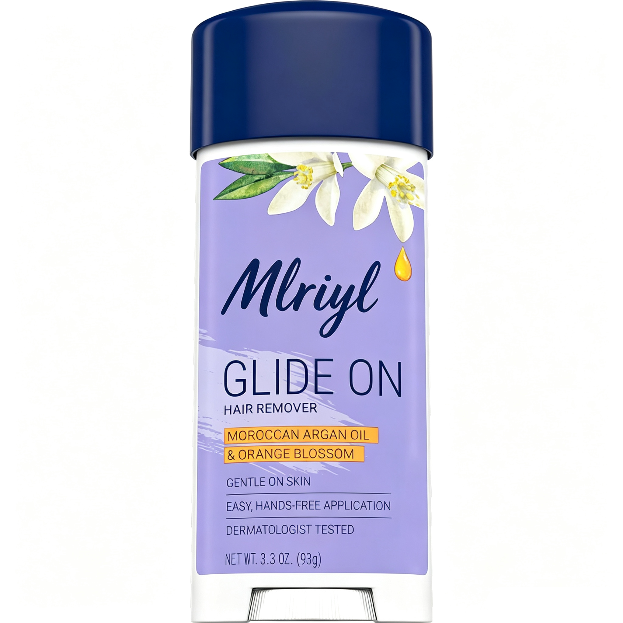 Glide On Hair Remover Cream, 3.3 Oz Stick | Hand-Free Applicator, Bikini Line Hair Removal, Body Hair Removal, Argan Oil & Orange Blossom, Smooth, Radiant Skin