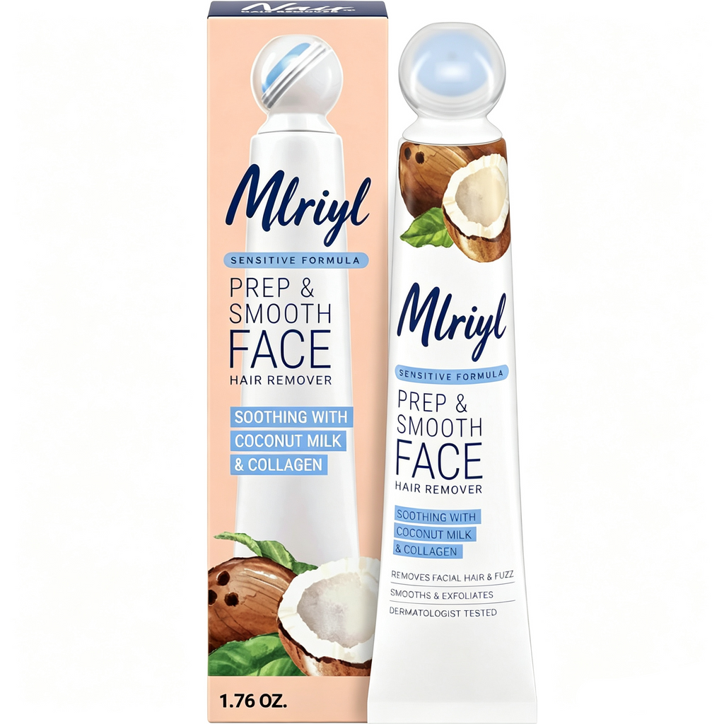 Exfoliating Facial Hair Removal Cream for Women - Smooth Skin Solution with Collagen for Sensitive Skincare