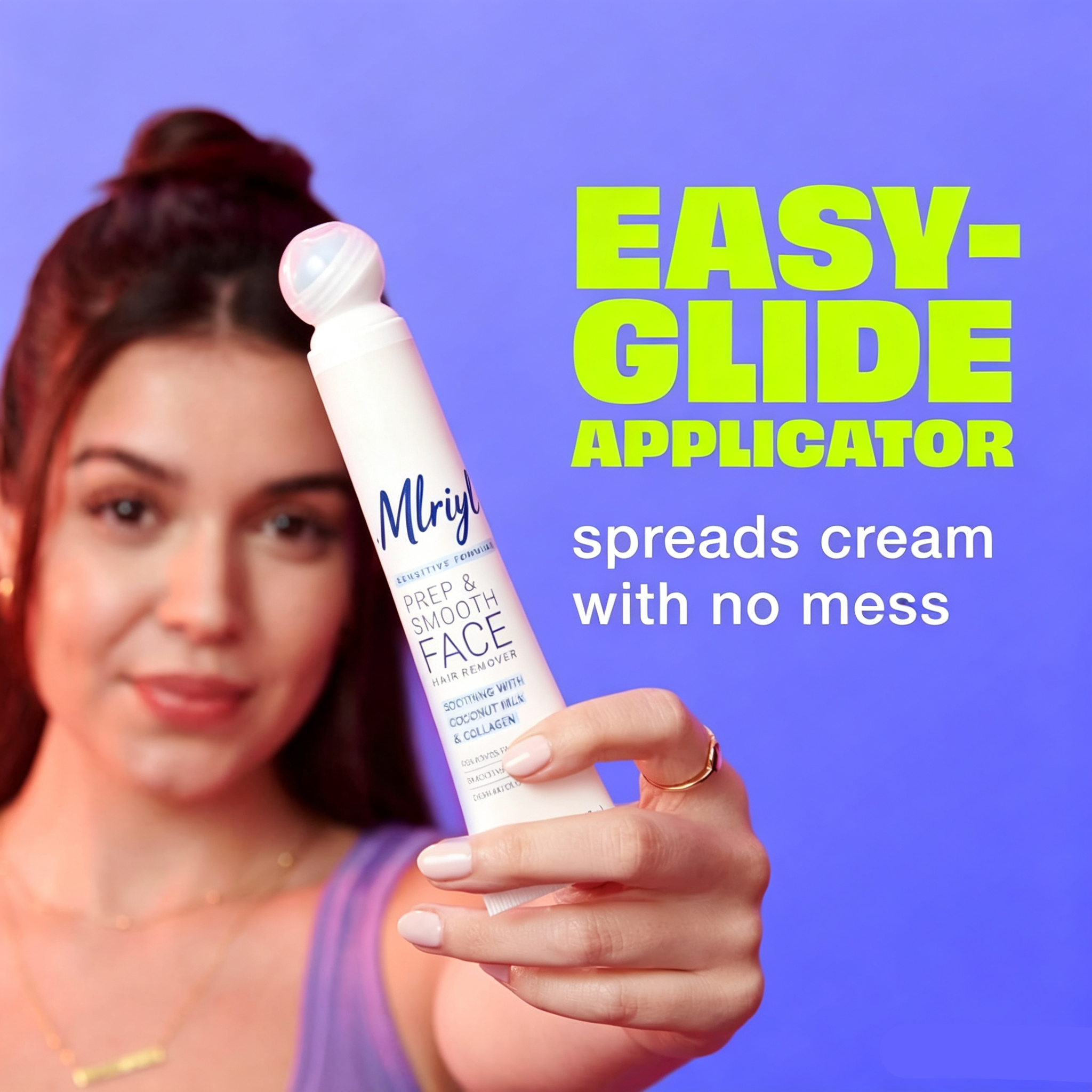 Exfoliating Facial Hair Removal Cream for Women - Smooth Skin Solution with Collagen for Sensitive Skincare