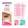 Eyebrow Wax Strips - Facial Hair Removal for Women - Eyebrow Wax Kit with 6 Eyebrow Waxing Strips + 6 Calming Oil Wipes + 2g Skin Protection Powder