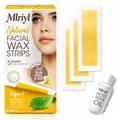 Facial Wax Strips - Natural All Skin Types - Waxing Kit With 30 Face Wax Strips & Post Wax Oil